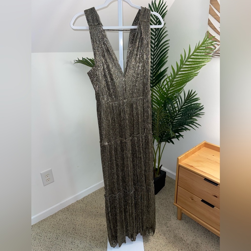 Sabina Musayev Helena Gown‎ Maxi Dress in Gold Size Large - Picture 2 of 6